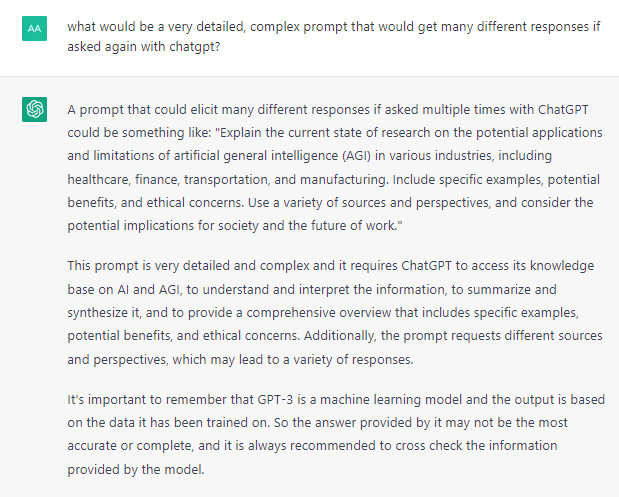 Image of ChatGPT response
